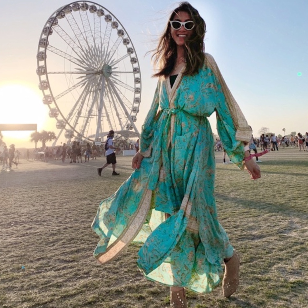 SPELL Designs Turquoise Maisie Kimono Robe Duster - Picture 1 of 5